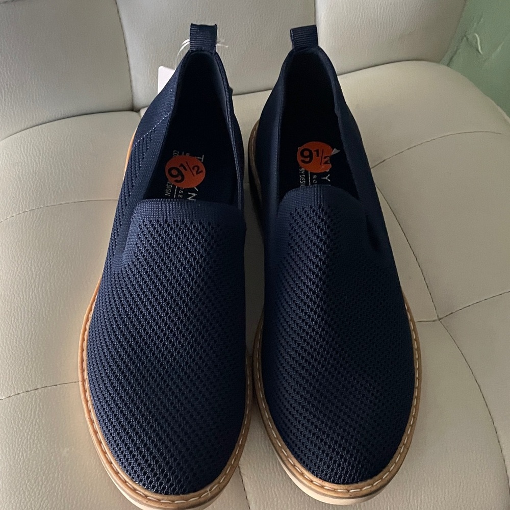 Taryn Rose Navy  Blue Slip-On Loafers